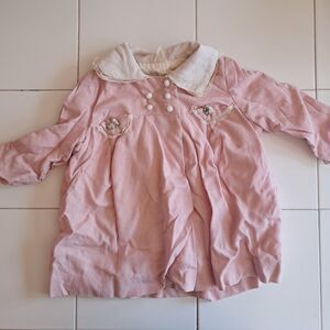 Pink Baby Toddler Vintage Jacket With Floral Embroidery 2T